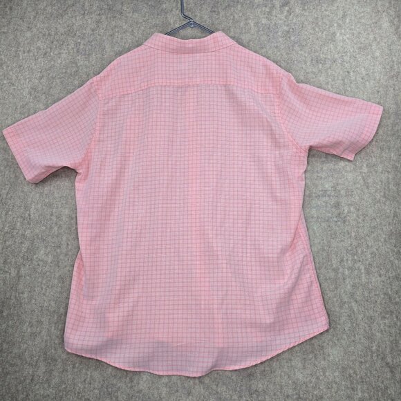 Croft & Barrow Men’s XL Pink Short Sleeve Plaid Button-Up Shirt Polyester - Picture 2 of 7
